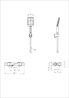 Смеситель для душа Wonzon & Woghand Twist WW-B2025-A-BG с термостатом брашированное золото